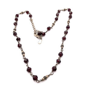 SILPADA Garnet Necklace 925 Sterling Silver N1053 16-18” Authentic